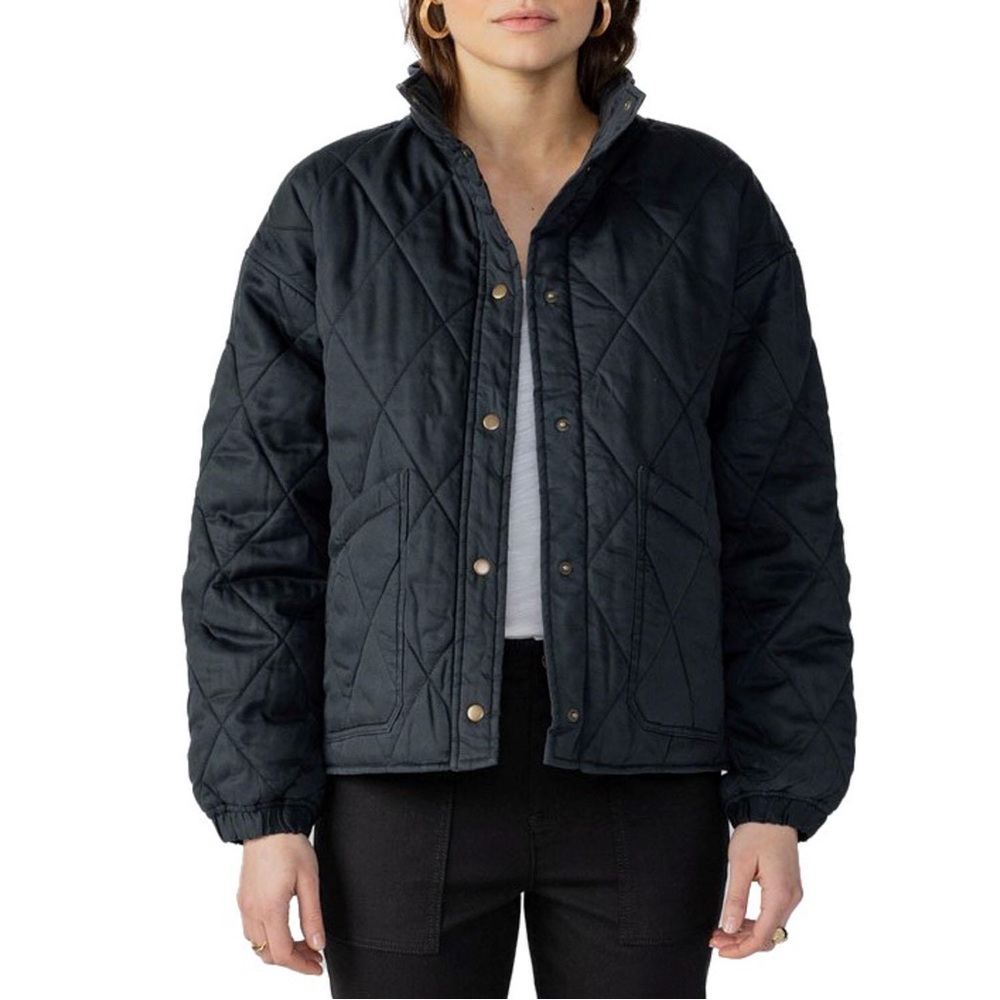Social Standard by Sanctuary Black Quilted Jacket Fall Winter Size XS